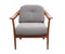 Cherry Armchair with Gray Upholstery from Wilhelm Knoll, 1960s 14