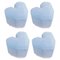 Tabourets Queen Heart Bleu Clair par Royal Stranger, Set de 4 1