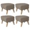 Dark Beige Natural Oak Rafsimonsvidar3 My Own Chair Footstools by Lassen, Set of 4 1