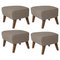 Dark Beige Smoked Oak Rafsimonsvidar 3 My Own Chair Footstools by Lassen, Set of 4 1