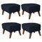 Blue Smoked Oak Raf Simons Vidar 3 My Own Chair Footstools by Lassen, Set of 4, Image 1