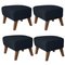 Blue Smoked Oak Raf Simons Vidar 3 My Own Chair Footstools by Lassen, Set of 4 2