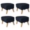 Blue Natural Oak Raf Simons Vidar 3 My Own Chair Footstools by Lassen, Set of 4, Image 1