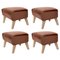 Brown Leather and Natural Oak My Own Chair Footstools by Lassen, Set of 4, Image 1