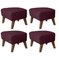 Maroon Smoked Oak Raf Simons Vidar 3 My Own Chair Footstool by Lassen, Set of 4, Image 2