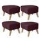 Maroon Natural Oak Raf Simons Vidar 3 My Own Chair Footstool by Lassen, Set of 4 2