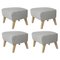 Light Grey Natural Oak Raf Simons Vidar 3 My Own Chair Footstools by Lassen, Set of 4 1