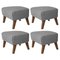 Grey and Smoked Oak Raf Simons Vidar 3 My Own Chair Footstools by Lassen, Set of 4 1