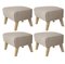 Beige and Natural Oak Sahco Zero Footstools by Lassen, Set of 4 2