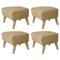Sand Natural Oak Raf Simons Vidar 3 My Own Chair Footstools by Lassen, Set of 4 1
