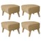 Sand Natural Oak Raf Simons Vidar 3 My Own Chair Footstools by Lassen, Set of 4, Image 1