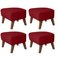 Red Smoked Oak Raf Simons Vidar 3 My Own Chair Footstools by Lassen, Set of 4, Image 2
