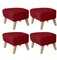 Red Natural Oak Raf Simons Vidar 3 My Own Chair Footstools by Lassen, Set of 4 2