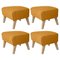 Orange Natural Oak Raf Simons Vidar 3 My Own Chair Footstools by Lassen, Set of 4 1