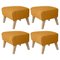 Orange Natural Oak Raf Simons Vidar 3 My Own Chair Footstools by Lassen, Set of 4, Image 1