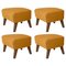 Orange Smoked Oak Raf Simons Vidar 3 My Own Chair Footstools by Lassen, Set of 4 1