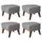 Grey and Smoked Oak Sahco Zero Footstools by Lassen, Set of 4 1