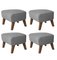 Grey and Smoked Oak Sahco Zero Footstools by Lassen, Set of 4 2