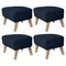 Blue and Natural Oak Sahco Zero Footstools by Lassen, Set of 4 1