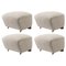 Light Beige Smoked Oak Sahco Zero the Tired Man Footstools by Lassen, Set of 4 1