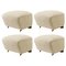 Beige Smoked Oak Sahco Zero the Tired Man Footstools by Lassen, Set of 4, Image 1