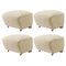 Beige Natural Oak Sahco Zero the Tired Man Footstools by Lassen, Set of 4, Image 1