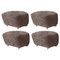 Sahara Natural Oak Sheepskin the Tired Man Footstools by Lassen, Set of 4, Image 1