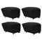 Dark Grey Smoked Oak Hallingdal the Tired Man Footstools by Lassen, Set of 4, Image 1