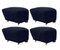 Blue Smoked Oak Hallingdal the Tired Man Footstools by Lassen, Set of 4, Image 2