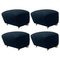 Blue Natural Oak Sahco Zero the Tired Man Footstools by Lassen, Set of 4 1