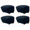 Blue Smoked Oak Sahco Zero the Tired Man Footstools by Lassen, Set of 4, Image 1