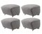 Grey Natural Oak Sahco Zero the Tired Man Footstools by Lassen, Set of 4 2