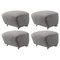 Grey Natural Oak Sahco Zero the Tired Man Footstools by Lassen, Set of 4 1