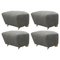 Grey Natural Oak Hallingdal the Tired Man Footstools by Lassen, Set of 4, Image 1