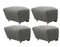 Grey Smoked Oak Hallingdal the Tired Man Footstools by Lassen, Set of 4 2