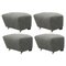 Grey Smoked Oak Hallingdal the Tired Man Footstools by Lassen, Set of 4 1