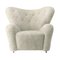 Green Tea Sheepskin the Tired Man Lounge Chair by Lassen 1