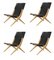 Natural Oiled Oak and Black Leather Saxe Chairs by Lassen, Set of 4 2