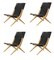 Natural Oiled Oak and Black Leather Saxe Chairs by Lassen, Set of 4, Image 2