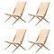 Chaises Saxe en Chêne Naturel et Cuir Naturel par Lassen, Set de 4 1