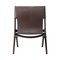 Brown Stained Oak and Brown Leather Saxe Chairs by Lassen, Set of 4, Image 5
