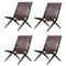 Brown Stained Oak and Brown Leather Saxe Chairs by Lassen, Set of 4 1