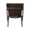 Brown Stained Oak and Brown Leather Saxe Chairs by Lassen, Set of 4 6