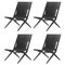 Chaises Saxe en Chêne Noir et Cuir Noir par Lassen, Set de 4 1