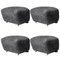 Antrachite Natural Oak Sheepskin the Tired Man Footstools by Lassen, Set of 4 2