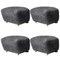 Antrachite Natural Oak Sheepskin the Tired Man Footstools by Lassen, Set of 4, Image 2