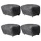 Antrachite Natural Oak Sheepskin the Tired Man Footstools by Lassen, Set of 4 1