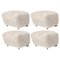 Moonlight Natural Oak Sheepskin the Tired Man Footstools by Lassen, Set of 4, Image 1