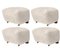 Moonlight Smoked Oak Sheepskin the Tired Man Footstools by Lassen, Set of 4, Image 2