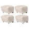 Moonlight Smoked Oak Sheepskin the Tired Man Footstools by Lassen, Set of 4 1